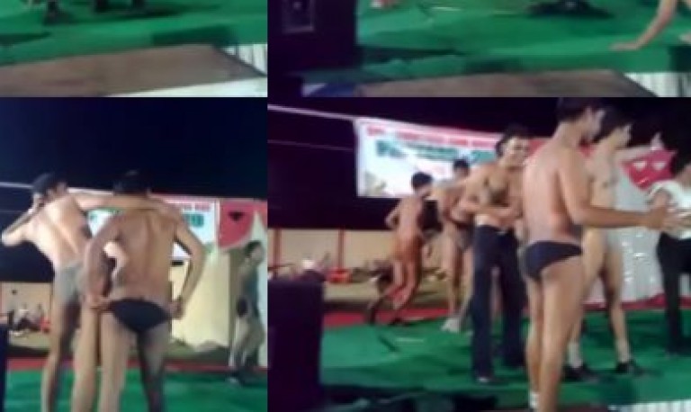 Nude Indian college desi gays stripping group show