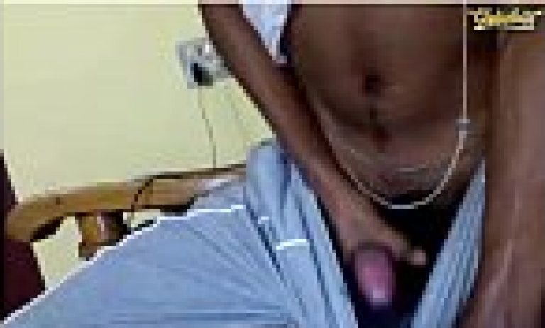 Teen gay student jerking his big dick in college hostel room