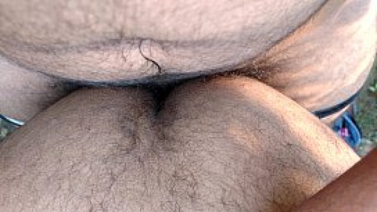 Hairy desi mature Indian gay man lund butt fuck in garden